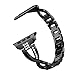 Price comparison product image For Apple Watch Band,Diadia Bling Crystal Rhinestone Diamonds Loop Watch Strap Replacement Faux Diamond Bracelet Wristband with Butterfly Buckle Clasps for iWatch Series 1/2/3,38MM (Black)