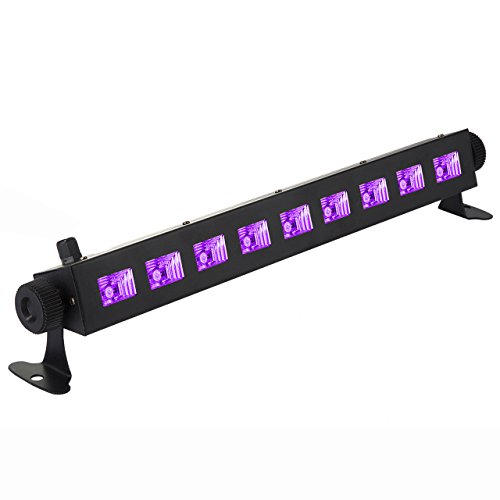 Eyourlife 27W UV Luz Ultravioleta Barra 9LEDsx3W Luz Negra Discoteca DJ Disco Luz de Escenario Botón Encendido Apagado En Cable de Alimentación para Fiesta Boda Disco DJ Partido Bar