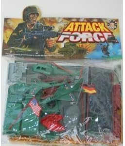 WWII US vs German Plastic Soldier Playset: 45pc 1:32 Troops, Vehicles, More! by Flat River Group