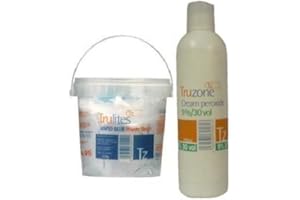 TRUZONE Bleach & Peroxide Set Includes 1 Cream Peroxide 9% - 30 Vol 250ml & 1 Trulites Rapid Blue Powder Bleach 500g