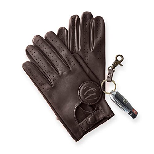 Swift Wears Guantes de conducción clásicos para hombre de piel de vacuno auténtica, color marrón oscuro Marrón marrón oscuro 85