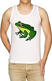 Verde Rana De Tirantes Camiseta Hombre Blanco