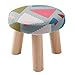 Produktbild Unbekannt Rollsnownow Bunte Dreieck Muster dreibeinigen Hocker Runde Baumwolle Leinen Tuch Schuh Schuhe Waschbar Haushalt (28 * 28 * 25 cm)