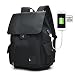 Produktbild seasaleshop Canvas Rucksack Casual Daypack mit USB Charge Port Backpack Schulrusack Laptoprucksack für Arbeit Campus Schule Reise