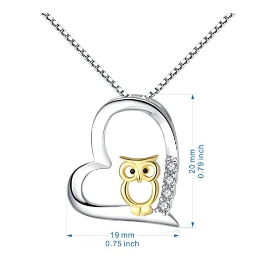 Joyería para mujeres regalos para niñas collar colgante de búho collar para mujer de plata de ley 925 en dos tonos búho… - Imagen 3