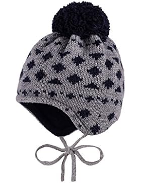 maximo Jungen Mütze, Pompon, Bindeband, Fleecefutter