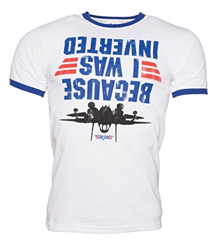 Mens Top Gun Because I was Inverted Ringer T Shirt