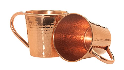 Sertodo Copper, Hand Hammered 100% Pure Copper, Moscow Mule Mug, 12 oz, Set of 2