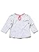 M&Co Baby Girl Long Sleeve Breton Stripe Floral Print Cotton Jersey Top White 2/3 Yr