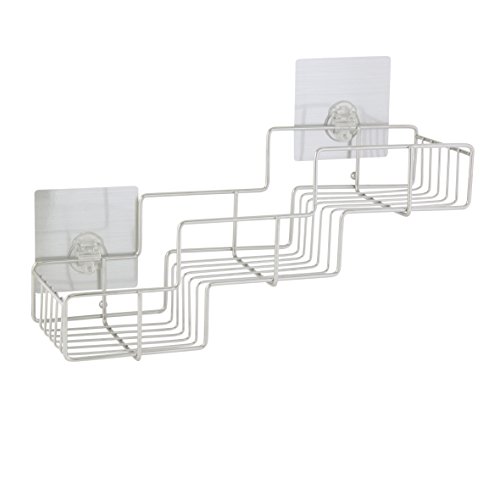 Preisvergleich Produktbild axentia Bad-Stufenregal Nizza aus Edelstahl in Silber, Badausstattung, Badaccessoire mit zwei Stickern zur Befestigung, Tragkraft ca. 5 kg