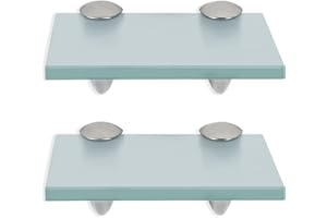 Randaco 2 estantes de cristal con soporte de pared, de cristal mate con cristal de seguridad templado de 8 mm y soporte, perfecto como estante de ducha/estante de baño para baño, cocina, balcón (20 x