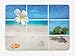 Produktbild NGDUTZ Beach Bath Mat, Collection of Seaside Pictures from The Caribbean Island Aruba Tree Flower Seashell, Plush Bathroom Decor Mat with Non Slip Backing, 23.6 W X 15.7 W Inches, Beige Blue