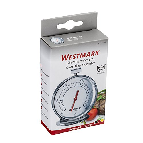 Westmark Ofenthermometer zum Aufhängen und Hinstellen, Durchmesser: 7,5 cm, Rostfreier Edelstahl, Silber/Weiß, 12902260 - 5