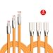 Produktbild Typ C Kabel, ACC GUYS 3Pack 3ft 6ft 10ft Zink Alloy USB C Daten & Ladekabel mit Aluminium Steckverbinder für Nexus 6P / 5X, LG G5, OnePlus 2 und mehr (Orange)