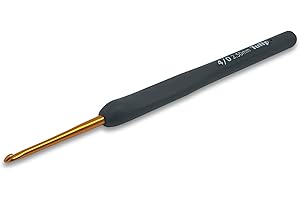 Frida's Wollhaus Tulip Etimo - Aguja de ganchillo con agarre suave, color dorado y negro, punta lisa, 14 tamaños (negro y dorado, 2,5)