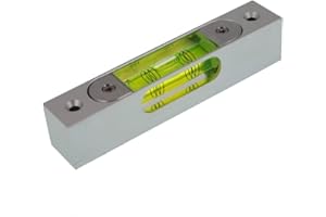 umei FERVV - Livella a bolla regolabile, in lega di alluminio, verde, magnetica, 120 x 22 x 25 mm, 135 g, 0,2 mm/m di precisione