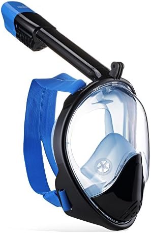 Snorkel Diving Mask Fully Ichts for GoPro SJCAM Easy Breath, Blue/black