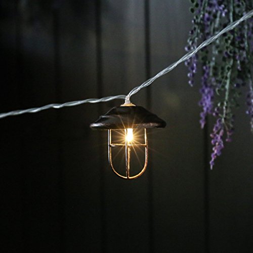 Außen Metall Laternen Lichterkette, 10 LEDs warmweiß, batteriebetrieben, 3m, von Festive Lights - 3
