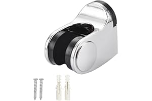 JULIYEH JINXM Soporte para Ducha en Pared de Mano Ajustable Extraíble Universal Sujetación Firme sin Caerse Soporte Articulado del Cabezal de Ducha Plata(Con Tornillos y Tubo de Expansión)