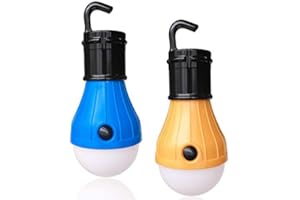 Camping Lights, Ankier 2 pack Portable LED Lantern Tent Light Bulb Battery Powered Camping Equipment for Outdoor Camping Hiking Fishing (Blue & Yellow)