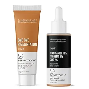 DERMATOUCH Bye Bye Pigmentation Removal Cream & Fix it With 10% Niacinamide Serum Combo - (Pack of 2)