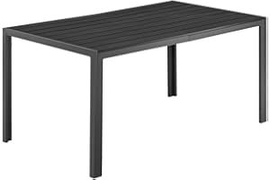 ALEOS. Aluminium Gartentisch 150 x 90 cm mit WPC Tischplatte, Model Milos, Tisch Esstisch