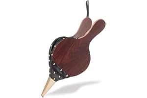 Roysmart Blasebalg, Goldfarbene Ziernägel, Handblasebalg Luftgebläse Aus Holz, Kunststoffbalg, Kamin & Grill für Grill Feuer Blasebalg Outdoor Kochen, 43x19cm