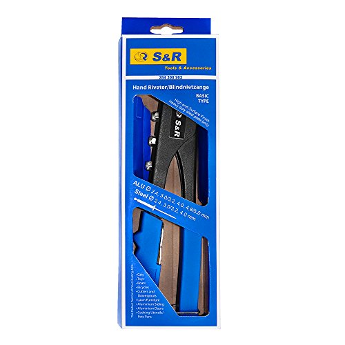 S&R Einhand-Blindnietzange 2,4-5,0mm für STAHL und ALUnieten mit haltbare und robuste Stahlkonstruktion für ALU und STAHLnieten - 6