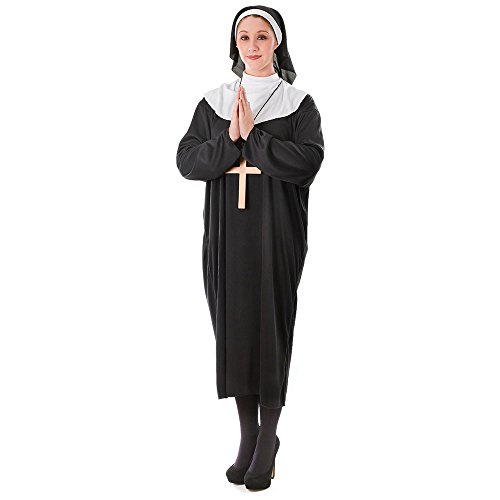 Bristol Novelty- Ac982 Costume Nonne Taille Plus, XL, Femme, Multicolore, x-large