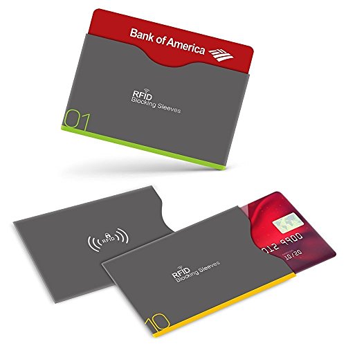 Bloqueo RFID  Aerb 16-Pack Tarjeteros para Tarjetas de Credito y Pasaporte  12 Protectores Tarjeta Credito   4 Protectores Pasaporte 