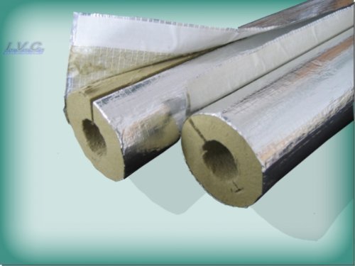 Preisvergleich Produktbild Kaminrohrschale, Rauchrohrisolierung Steinwolle alukaschiert 180 x 50 mm