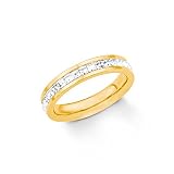 s.Oliver Damen-Ring Swarovski Kristall, Edelstahl teilvergoldet, weiß Gr. 56 (17.8), 2018556