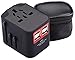 Produktbild Universal Reiseadapter - Stromadapter 4-USB Stecker für Europa UK Australien USA China - Universeller Weltreise Reisestecker - Schwarz