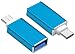 Produktbild Lucklystar® USB C auf USB 3.0 Adapter, Aluminium USB-Anschluss C Typ C (Typ C) Adapter (Männlich) auf USB 3.0 (Weiblich) für MacBook, Smartphones / Tablets, Samsung Galaxy S9, S9 +, Note 8, S8, eins plus, Huawei Honor 8, Huawei P9, Huawei P20, P10, P10 plus, Apple MacBook 12, Nokia N1 Tablet, Chromebook Pixel 2015, Pixel Phone, Pixel XL, Nexus 6P, Nexus 5x, Pixel C, OnePlus 3, LG LG G5, G6 und andere USB Typ C