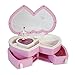 Produktbild FunnyGoo Pink Jewelries Keys Small Things Storage Box Makeup Mirror Box Winding Box with Music Rotating Dancer for Girls Girlfriends (Double Hearts)