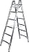 Produktbild ILLER-LEITER Geis&Knoblauch Sprossenstehleiter Alu 6109 Industrie 2x9 SPR. Sprossenleiter 4039665001127