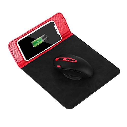 Preisvergleich Produktbild Swiftswan drahtlose aufladende Mausunterlage, 2 in 1 Mausunterlage / Matte mit drahtlosem Ladegerät für iPhone X iPhone 8 / 8 plus Samsung Anmerkung 8 / S8 / S7 / S6 / Rand Qi drahtlose aufladende Mausunterlage
