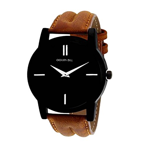 Golden Bell Original Black Dial Brown Strap Analog Wrist Watch For Men - Gb852 RS.299 (77.00% Off) - Amazon