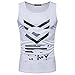 Produktbild Tank Top Herren Ursing Casual Brief Drucken Sleeveless T-Shirt Coole Sommer Tops Ärmelloses Sport Fitness Freizeit Shirt Vest Achselshirt Tankshirt Muskelshirt Unterhemden Trainingshirt (2XL, Weiß)