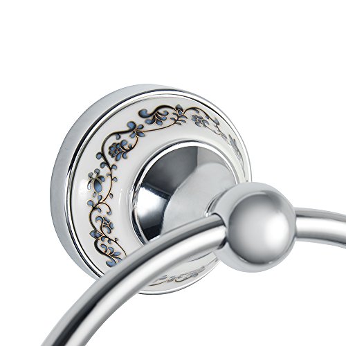 MUMENG Porzellan Series Metall Keramik Wand Handtuchring,19*16*8 cm - 3