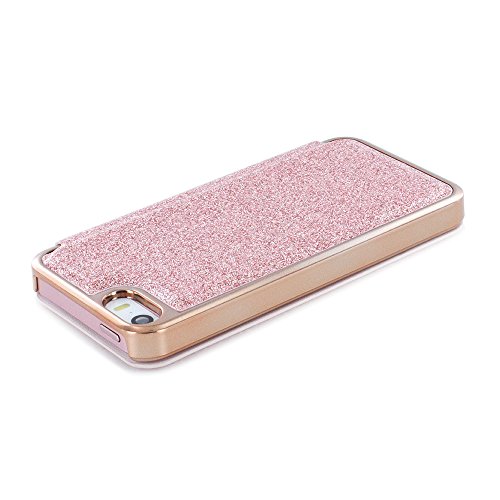 Official Ted Baker Folio Style Case for Apple iPhone SE in Rose Gold with Built in Mirror for Women / Girls - iPhone SE Case PRITSIE - Rose Gold