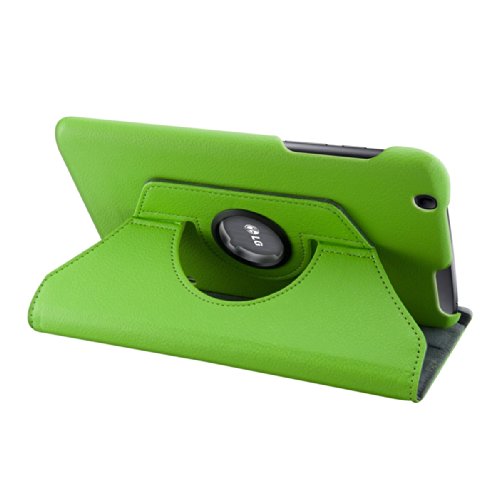 3in1 Set: kwmobile Hülle für LG G Pad 8.3 HD – 360° Standfunktion Case Tablet Schutzhülle Kunstleder – Smart Cover Tabletcase Grün + Folie, kristallklar + Stylus, Schwarz - 2