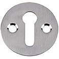Carlisle Brass Victorian Standard Profile Keyhole OPEN Lock Cover Plate Escutcheon 32mm + Screws (Satin Chrome)
