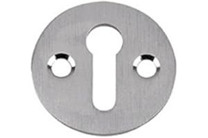 Carlisle Brass Victorian Standard Profile Keyhole OPEN Lock Cover Plate Escutcheon 32mm + Screws (Satin Chrome)