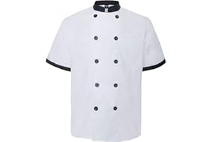 TopTie Unisex Short Sleeve Chef Coat Jacket