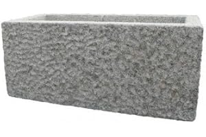 Natursteinzentrum Rhein Main Trog aus Granit grau, L/B/H ca. 80/35/35 cm, ca. 100 kg, Außenseite