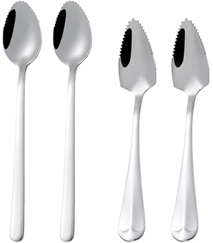 IJsschep Roestvrijstalen Fruitlepel Met Plastic Handvat 8CM - Wit