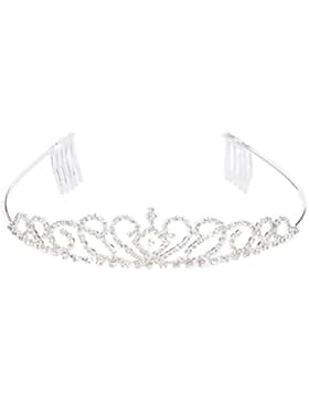 Silber Diademe Hochzeit Bridal Strass Krone Tiara Haar Kamm