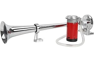 Rupse Hupe Luft Horn Kit, Lufthorn Drucklufthorn auto Horn mit Kompressor 12V für PKW LKW Booten Motorrädern (Silber)