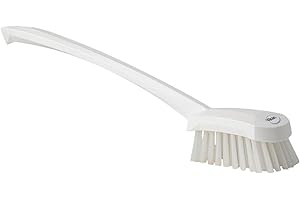 Vikan - Hygiène - Brosse à Vaisselle - avec Manche Long - Fibres dures - Blanc